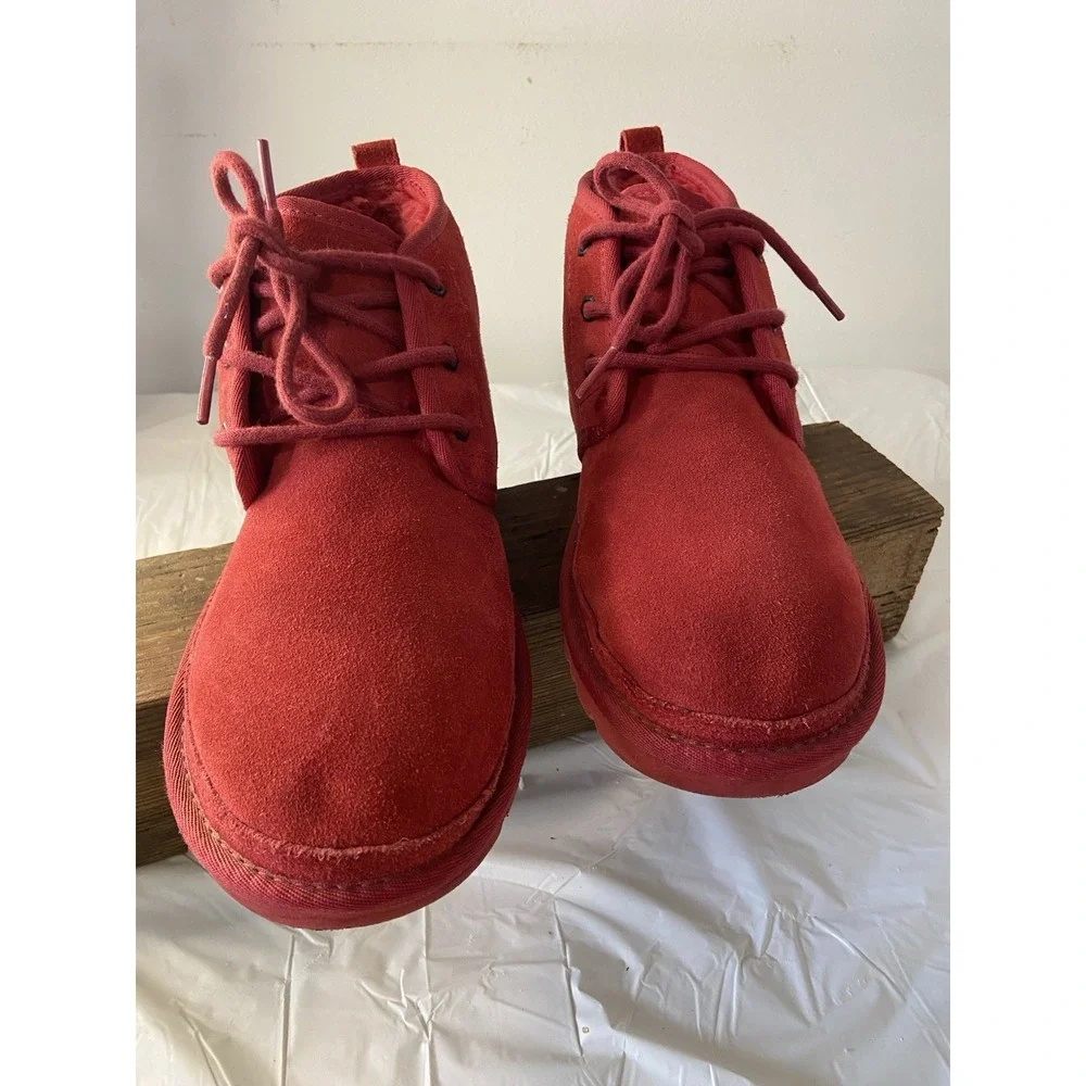Women's UGG‎ Nermel Chukka Suede Lined Boots In Samba Red Color-Size 8-Very Nice